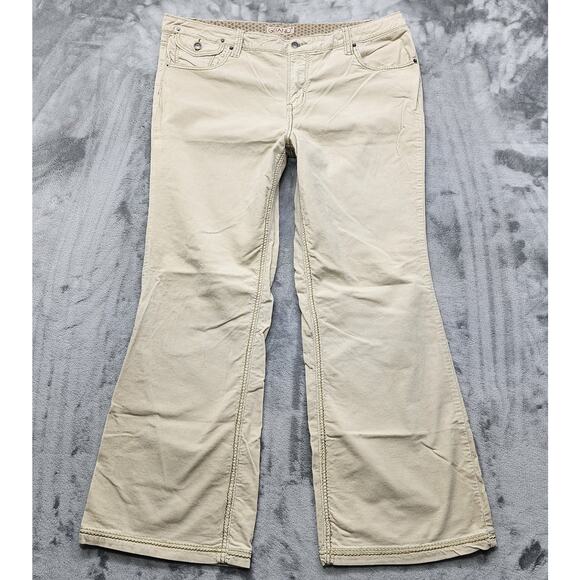 Gitano Woman Pants Size 22 Beige Corduroy Wide Leg Bootcut Stretch Preppy Fall - Picture 1 of 13